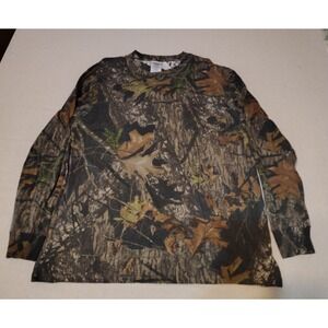 Mossy Oak Camo Long Sleeve T Shirt Men's XL Tree Bark Leaves Hunting Outdoors